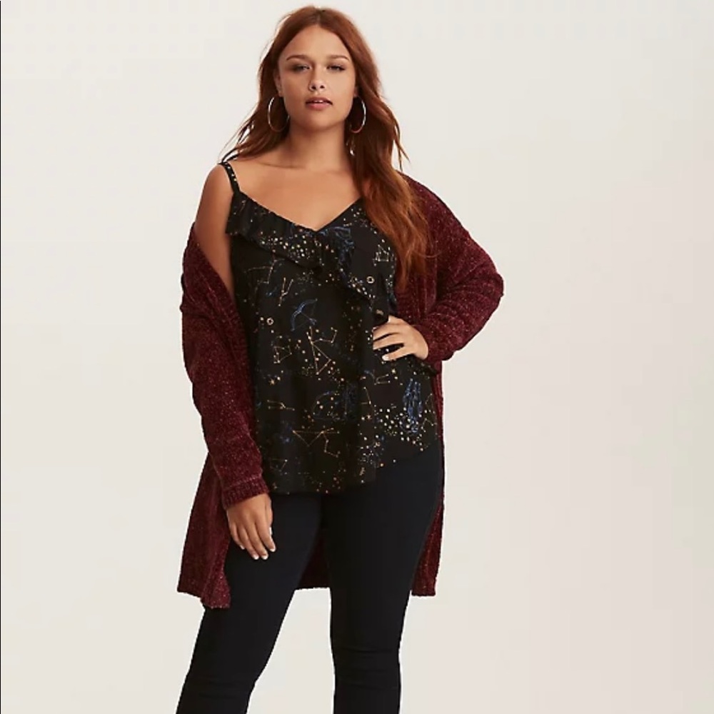 COSMO PRINT GEORGETTE ASYMMETRICAL SWING CAMI